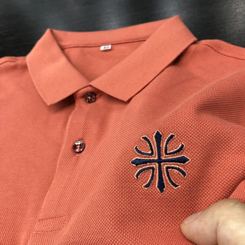

100% Cotton Men's Luxury Polo Shirt Original Embroidered Logo Breathable Anti Pilling Short Sleeve Business Casual Fashion Mens