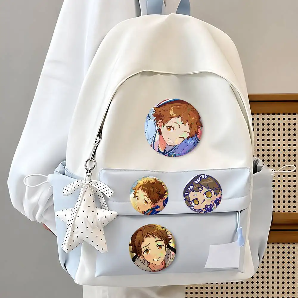 Mitsur-u Tenma-s Anime Creative Round Button Pins Badge Set Cartoon Anime Movie Music Pattern Brooches For Bags Jackets