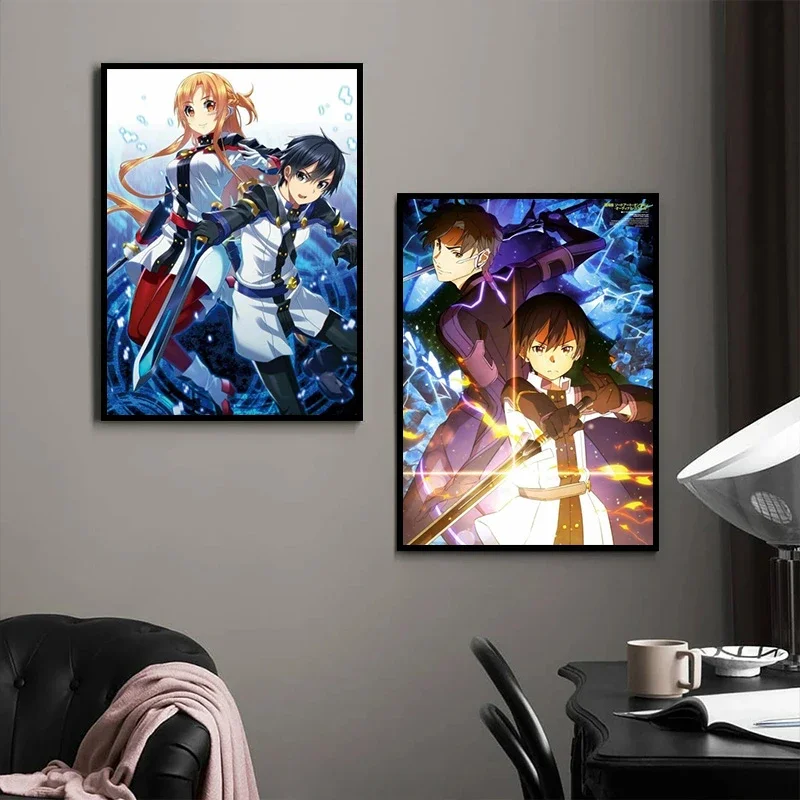 Sword Art Online Poplaur Japan Anime Aesthetic Canvas Painting Posters and Prints Wall Art Picture For Living Room Decoration