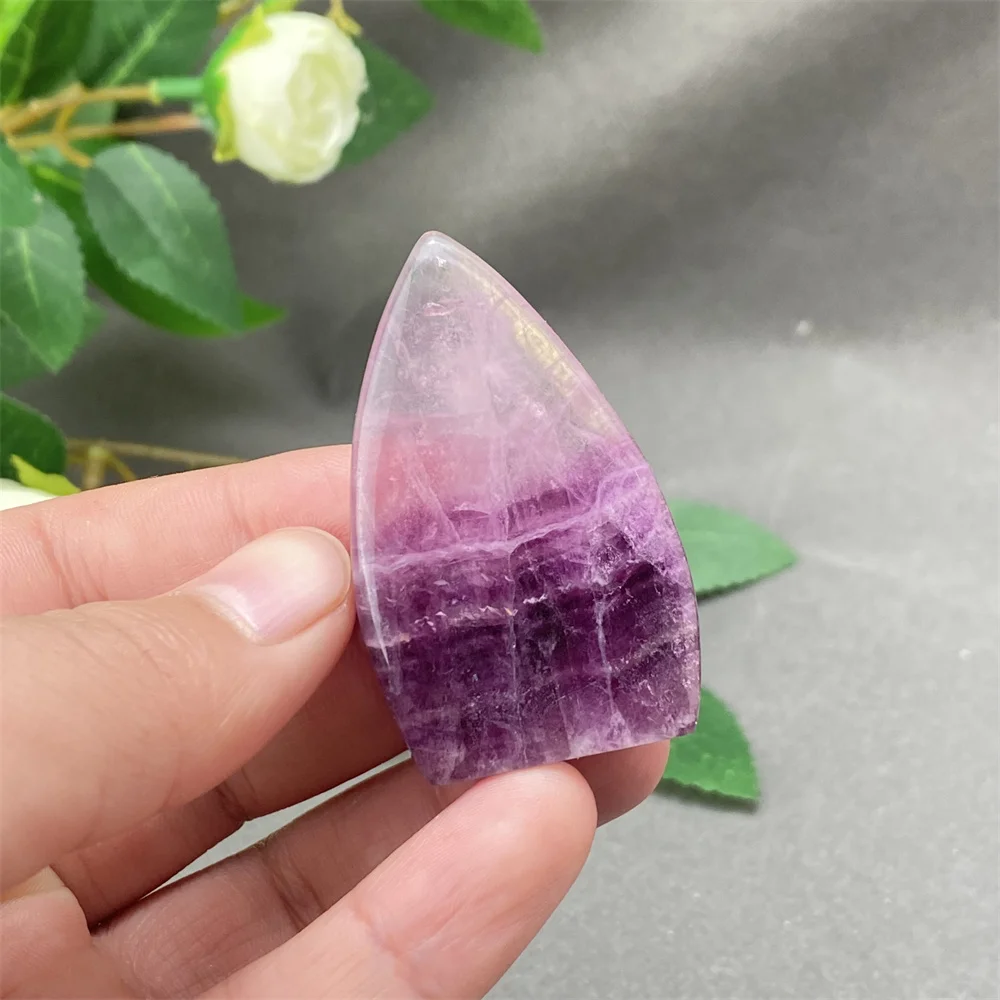 Natural Colorful Fluorite Crystal Ornaments Hand-Polished Healing Magic Torch Home Decorative Piece Crystal Healing Artwork