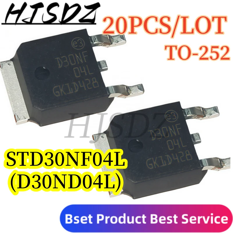 100% Quality【20PCS/LOT】STD30NF04L D30NF04L 30A/40V N-channel MOSFET TO-252 Spot shipment