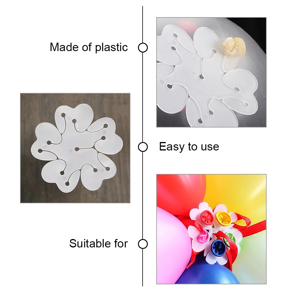 

100Pcs Balloon Clips Double Layer Petal Design Easy Use for Party Decorations Balloon Clip Balloons Clip Party Supplies