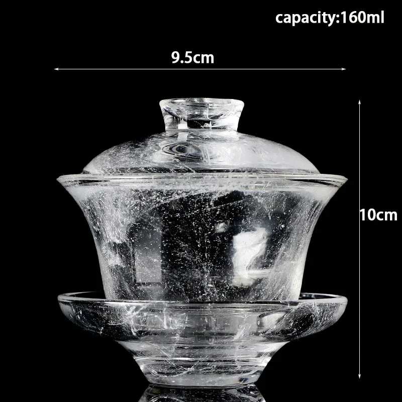 Snow Crystal Glass Tea Tureen Glazed Tea Maker Kung Fu Tea Set High-grade Tea Cup Large Transparent Built Lamp Best Gift