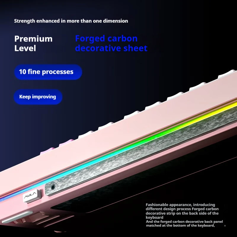 AULA NOVA75 MAX لوحة المفاتيح الميكانيكية اللاسلكية ثلاثي الوضع 1.14 بوصة شاشة ملونة ذكية 10000mAh طوقا لوحات مفاتيح ألعاب الكمبيوتر