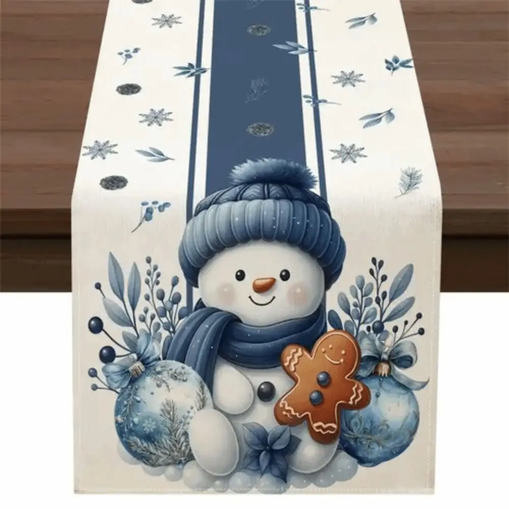 New Year Christmas Table Runner Snowman Elk Christmas Tablecloth Santa Claus Navidad Gift Merry Christmas Decorations