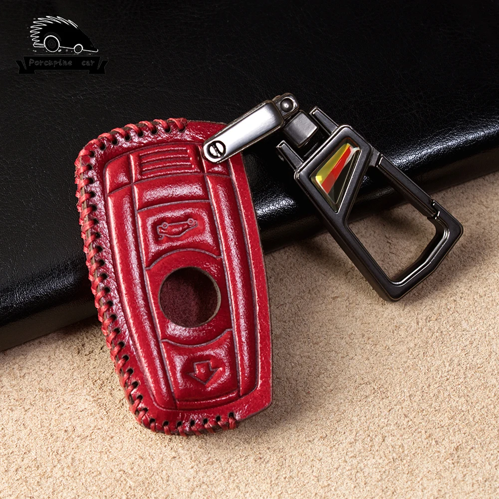 Leather Car Key Case For BMW 1 3 5 6 Series E60 E61 E70 E81 E87 E90 E91 E92 320 X1 X5 X6 Z4 Smart Remote Control Protector Cover