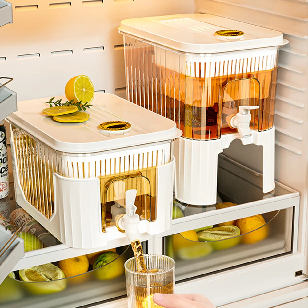 

3.5/5/10L Cold Water Jug Refrigerator Water Container Large Capacity Cold Kettle with Faucet Beverage Dispenser For Summer Party