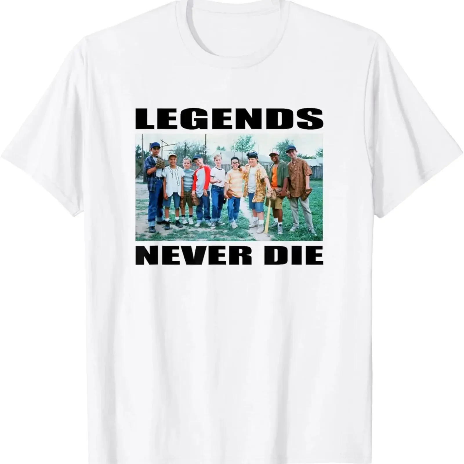 The Sandlot Cast Legends Never Die Photo T Shirt S 3XL vintage Washed streetwear Comfortable Unisex Stylish graphic fashion