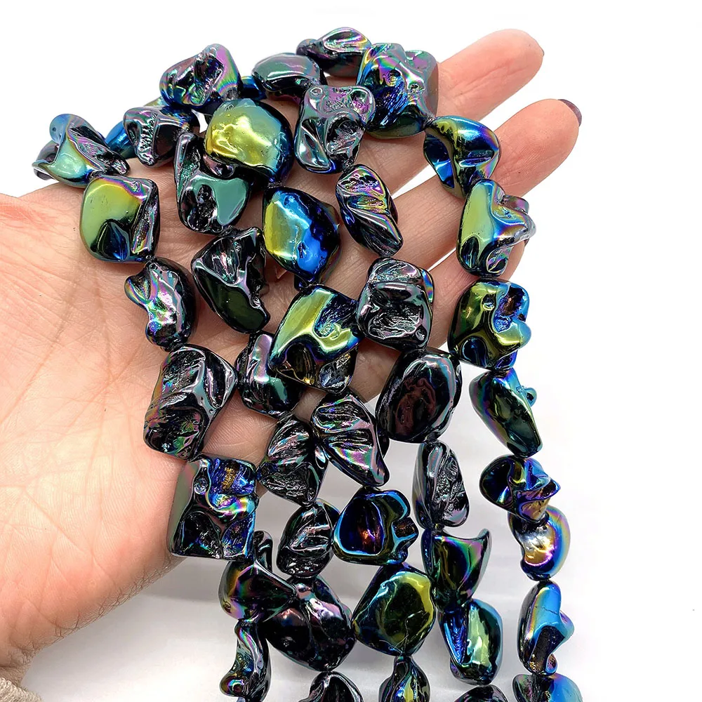 

Irregular Colorful Natural Abalone Shell Beads Straight Hole Loose Beads for Jewelry Making DIY Bracelet Necklace Handmade Gift