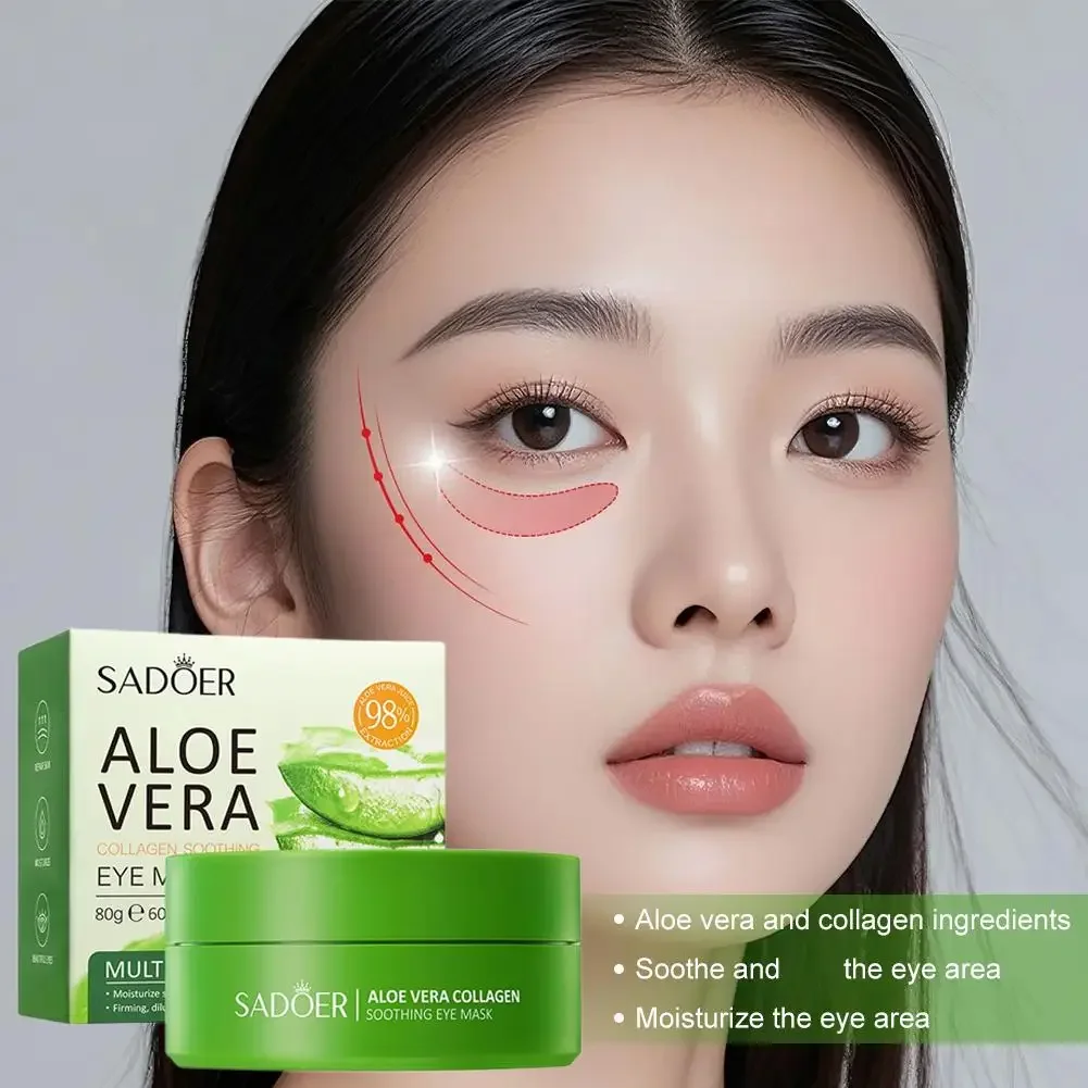 60pcs seaweed hyaluronic acid eye mask to remove dark circles collagen eye patch facial care products