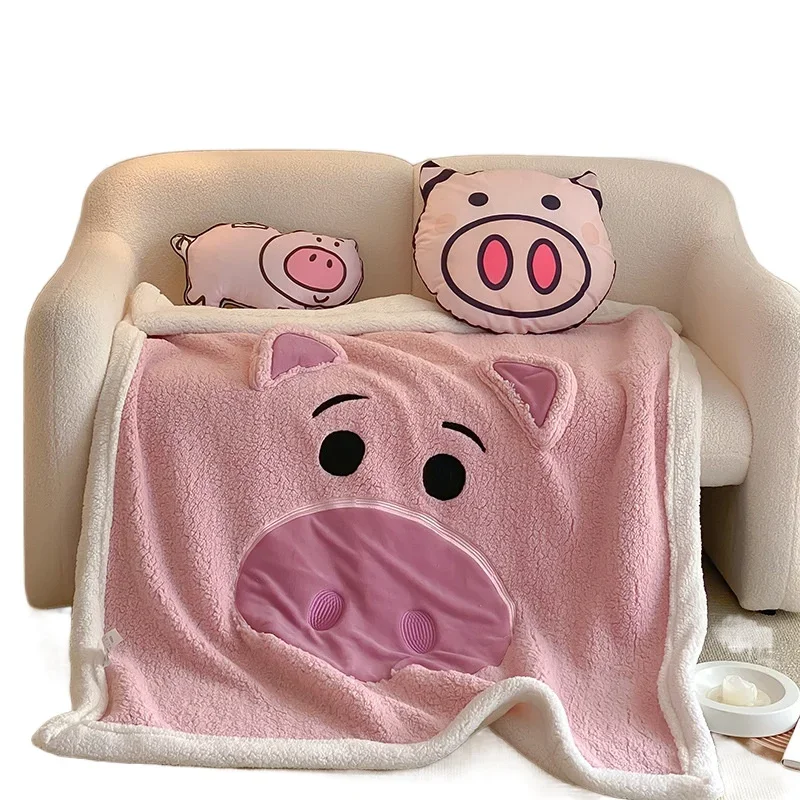 Blanket Cartoon Lamb Velvet Blanket Children Adults Autumn Winter Sofas Bedrooms Double-sided Velvet Blankets Warm Comfortable