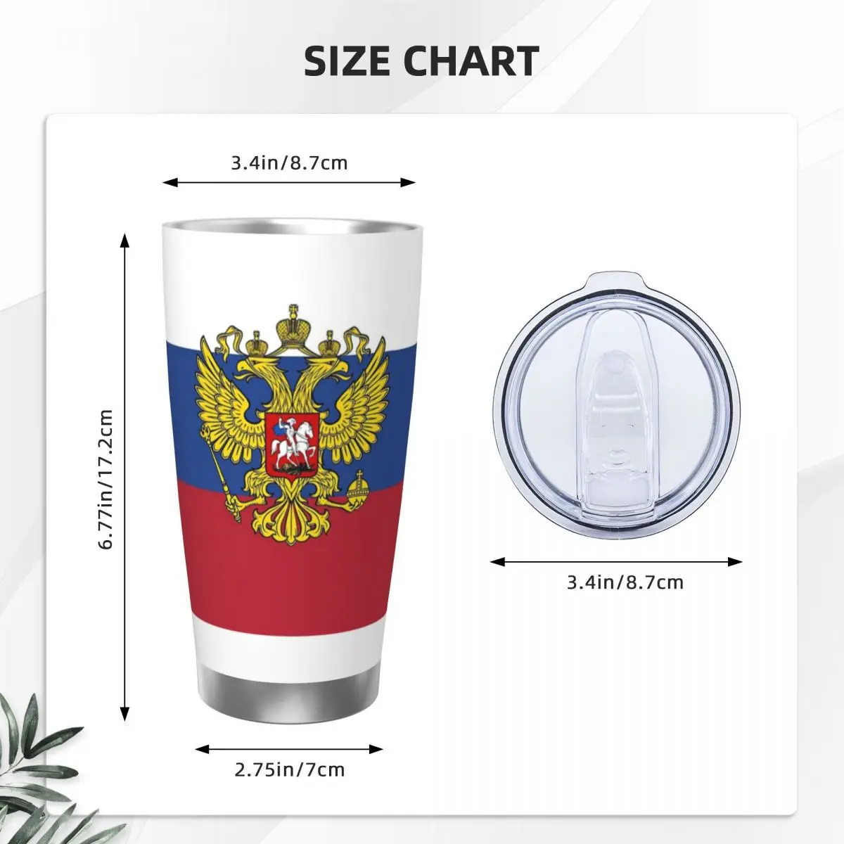 Russia Flag Tumbler Vacuum Insulated Soviet Russian CCCP Coffee Cups with Lid Straw Smoothie Tea Mugs Spill Proof, 20oz