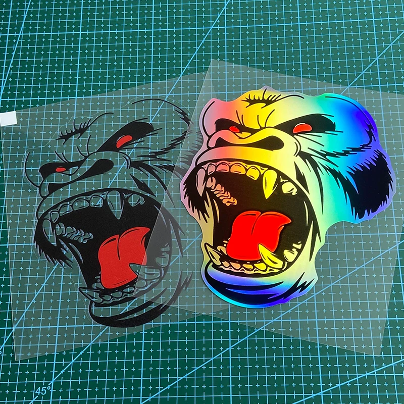 1PC Angry Gorilla Vinyl Sticker Waterproof Motorcycle Decal Scooter Front Fairing Fuel Tank Car Window UniversalDecorAccessories