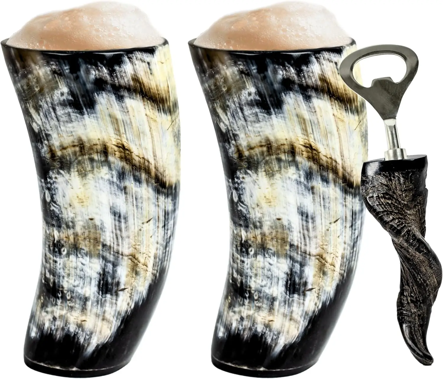 

Набор из 2-х роговых кружек для напитков в стиле викингов, 100% аутентичные, уникальные, ручной работы, из натурального бычьего рога, рюмки.