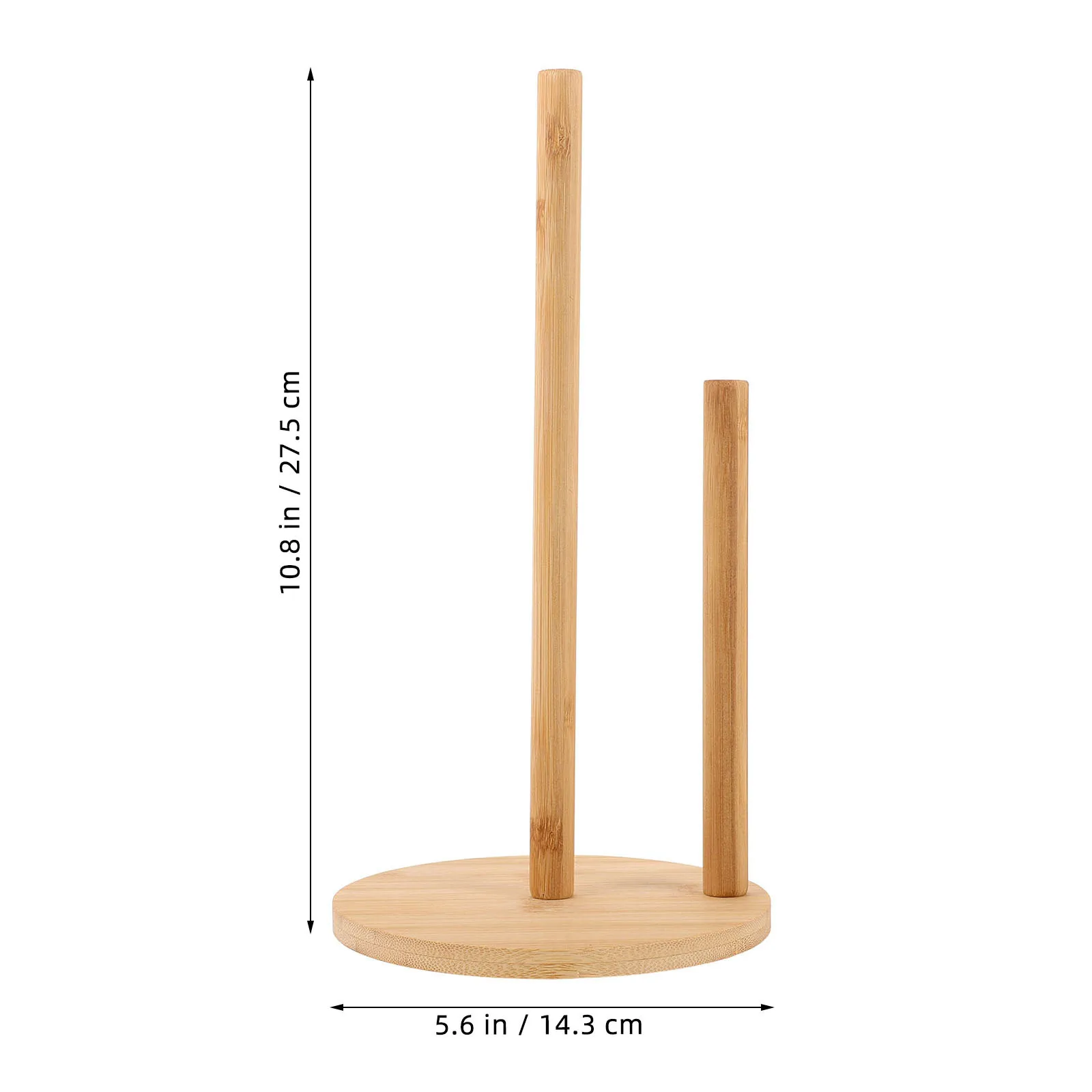 

Roll Paper Holder Vertical Organizer Wooden Base for Kitchen Countertop Paper Towel Storage Stand Kitchen Roll Holder Wooden