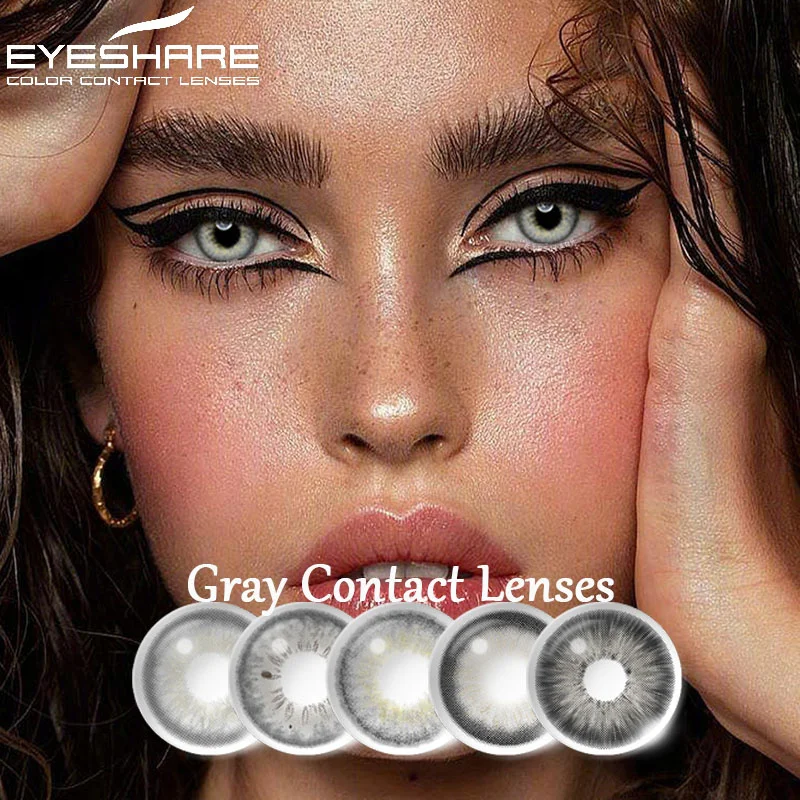 EYESHARE-Lentilles de Contact Colorées pour les Yeux, Accessoire Cosmétique Annuel, Gris, 1 Paire