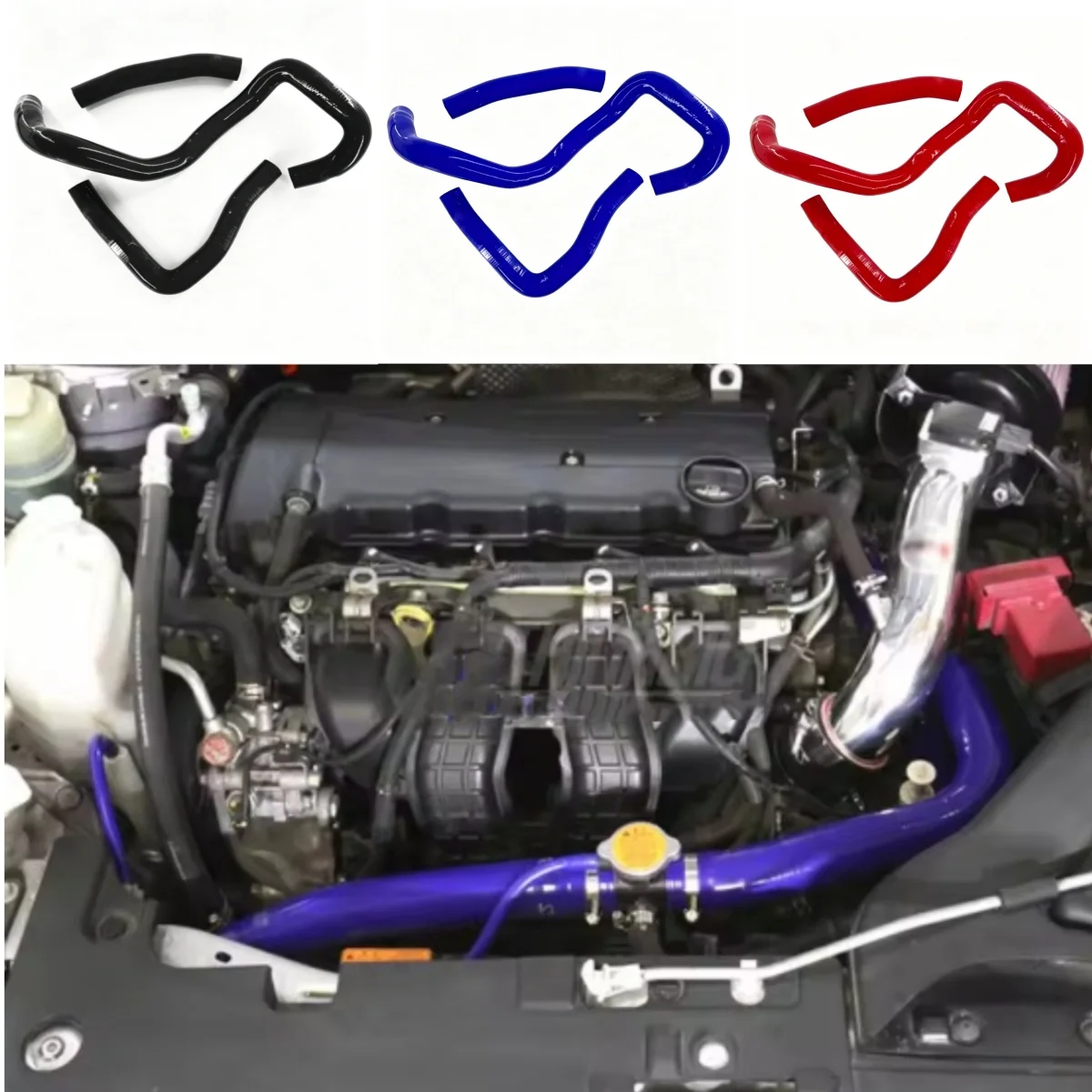 Silicone Radiator Hoses Kit For 2008-2015 Mitsubishi Lancer Fortis EVO 10 X 4B11