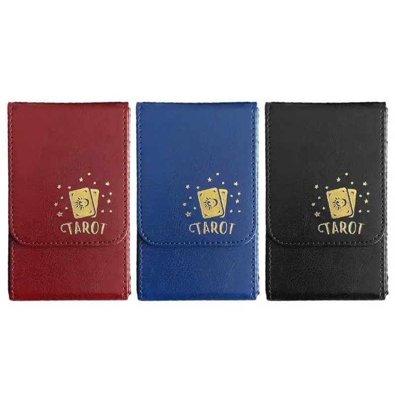 

652F Tarot for Case Card Sleeve Holder Box Tarot Cards Box PU Leather Container Collection CCG Board Game