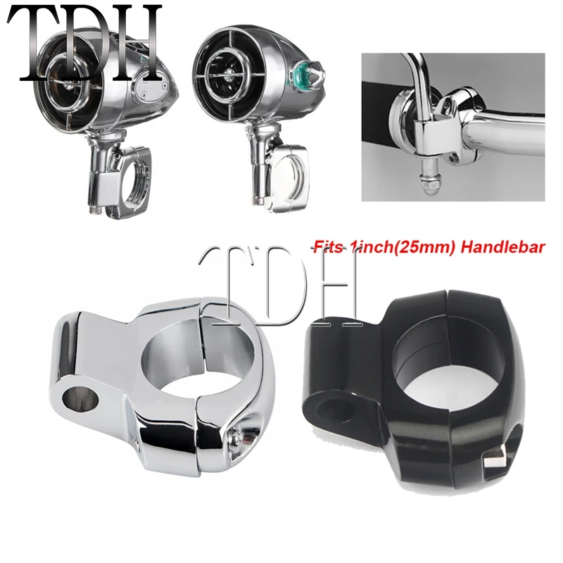 Motorbike Handlebar Rearview Mirror Mount Clamps Auxiliary Light Speaker Power Point Mounting Holder Brackets Universal 1\