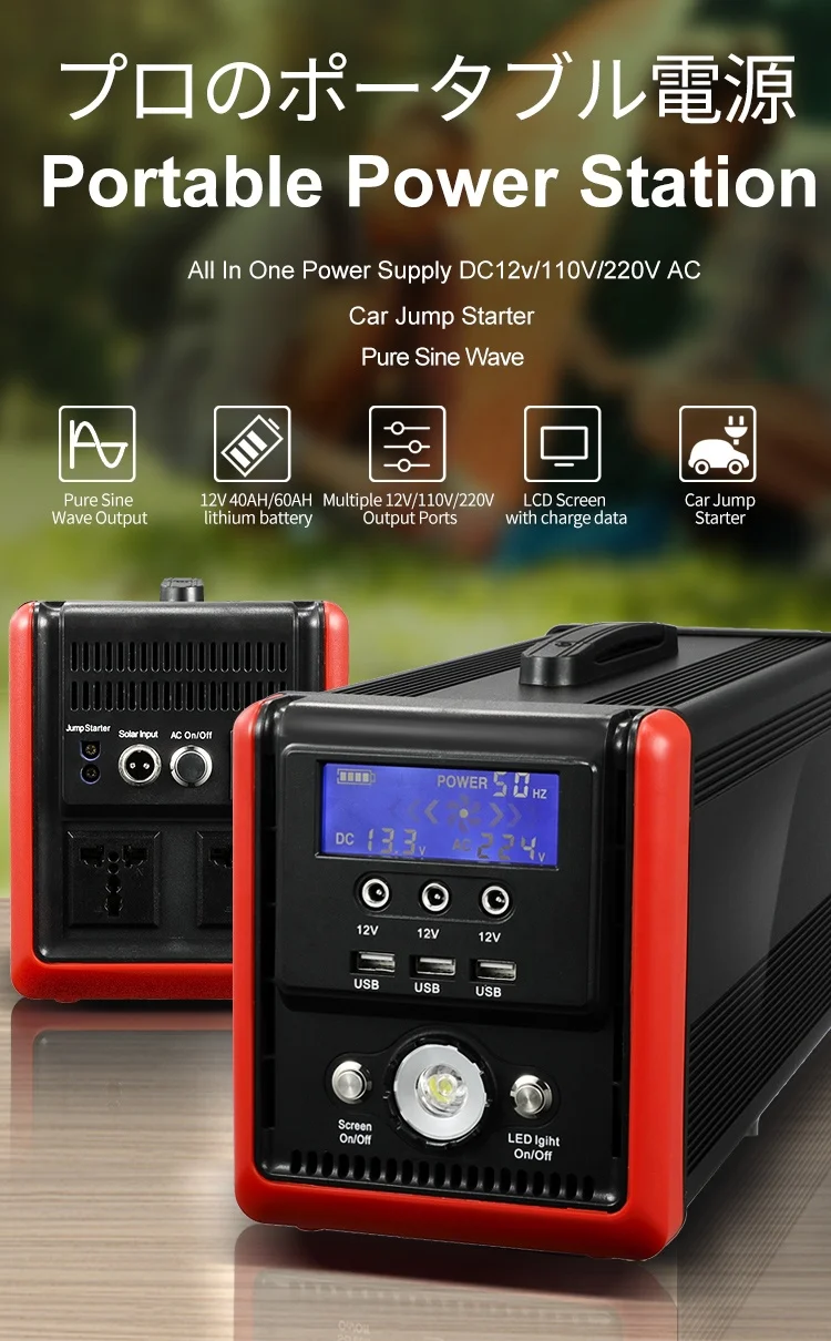 600W Inverter Battery Energy Storage Portable Power Station