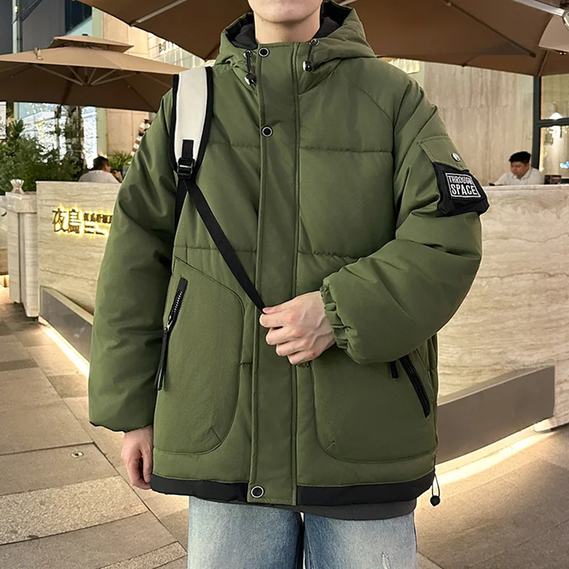 

Winter versatile men's hooded padded jacket Korean version trendy new casual thickened warm down padded jacket