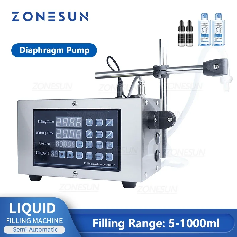 

ZONESUN GFK-280 Liquid Filling Machine Automatic Bottle Filler Cosmetic Oil Filling Machine for Oil, Milk,Beverage,Water,Juice