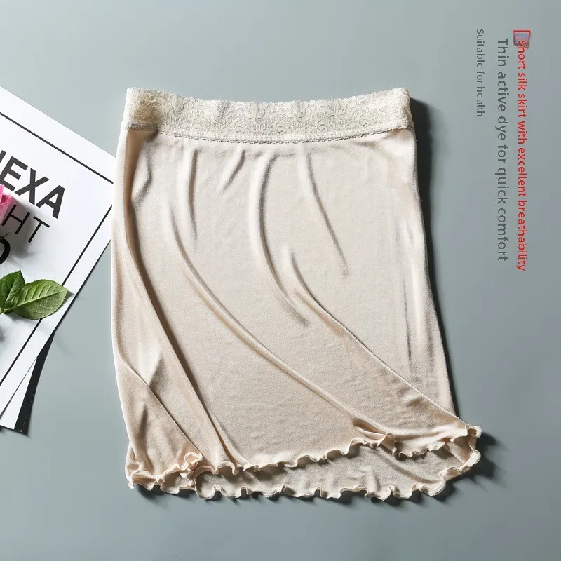 

Silk Lace Trim ort f-length Skirt Smooth Surface Women's Sle Commute Batwing pe Busin Home Use Skirt