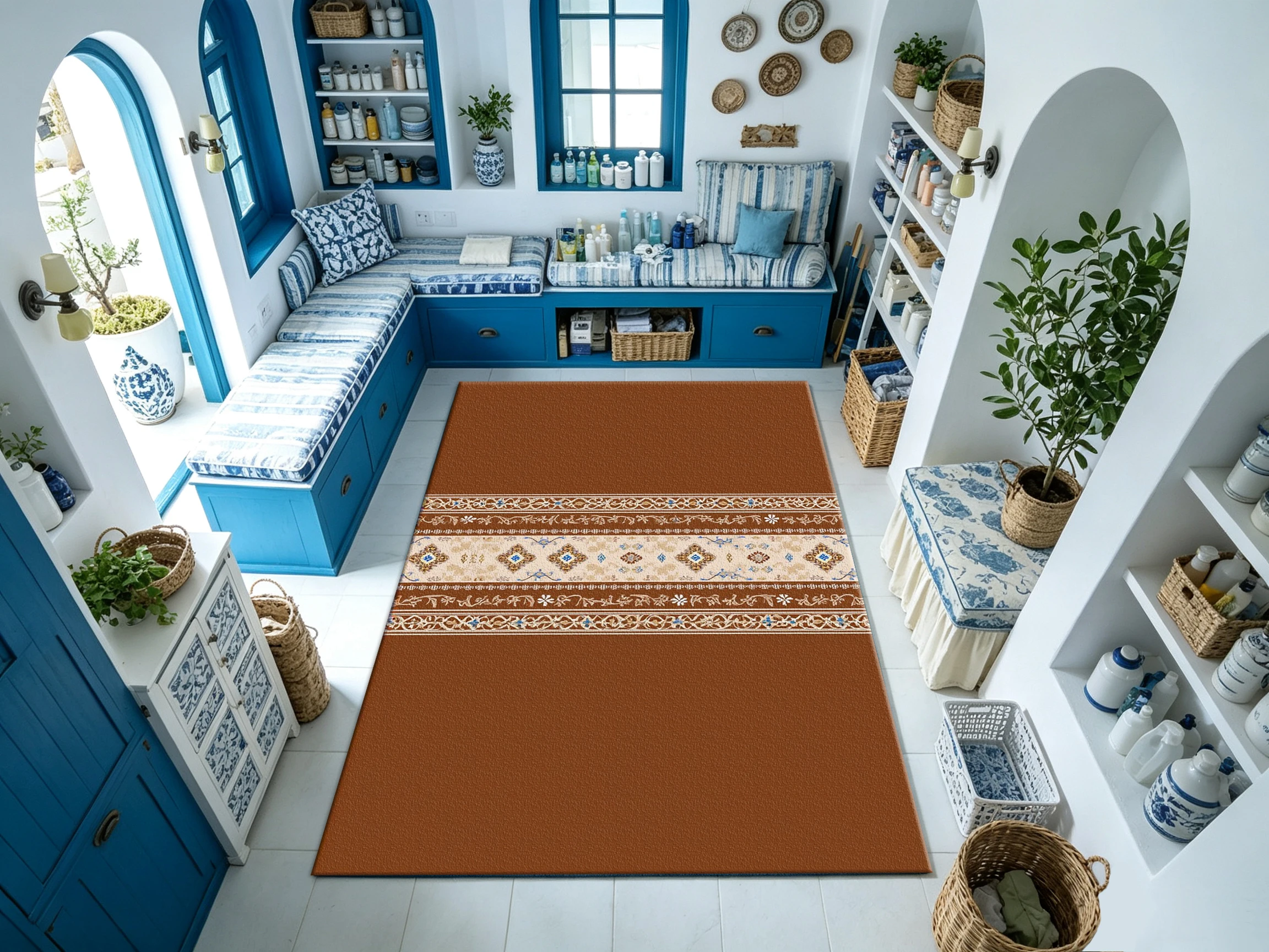 Classic Ornate Border Pattern Carpet Floor Decorations Home Decor Hallway Carpet