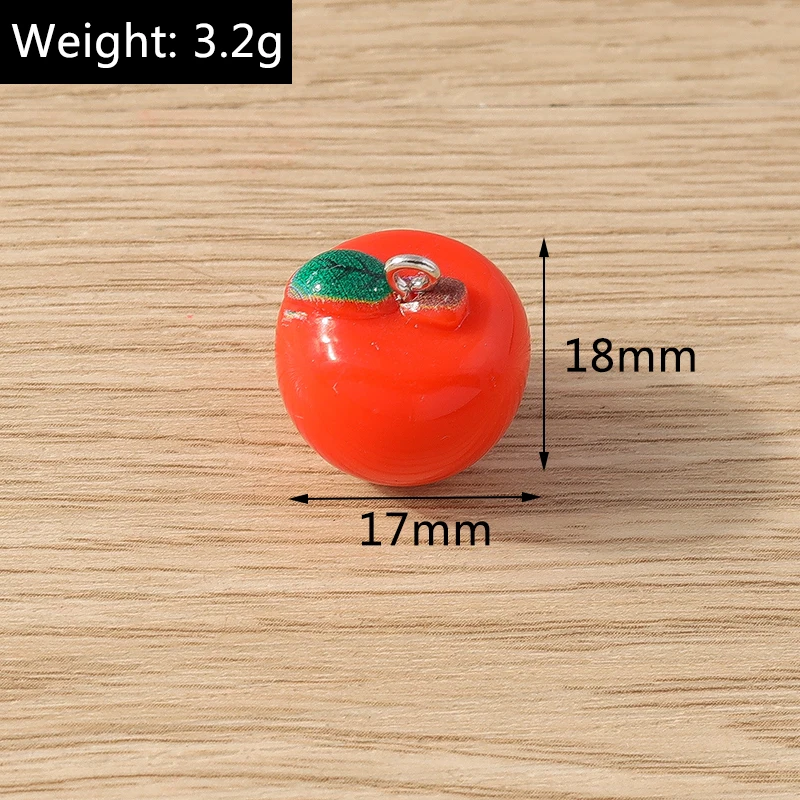 10pcs 17x18mm Fashion Resin Food Tomato Charms Pendants for Jewelry Making DIY Earrings Necklace Handmade Crafts Accessories