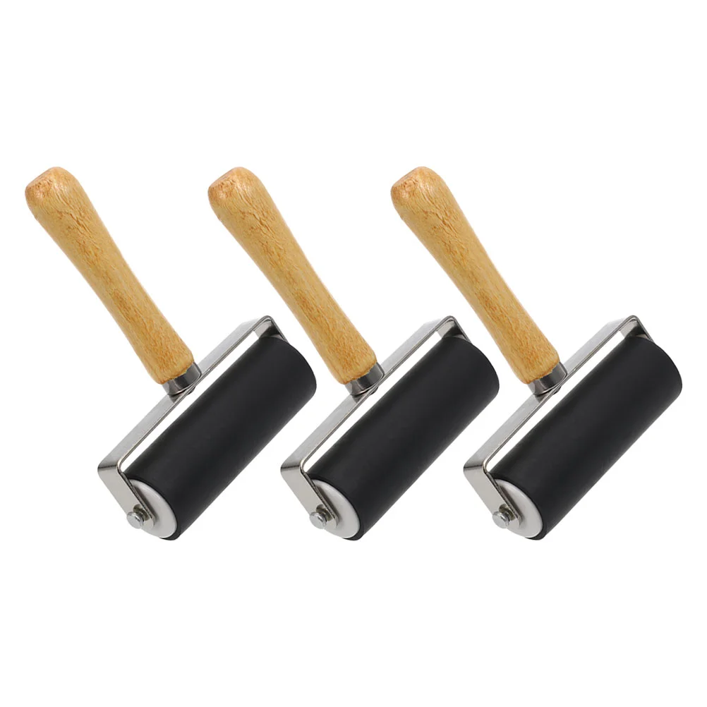 

3 Pcs Ink Printmaking Roller Tool Rollers for Crafting Rubber Metal Printing Brayers Projects