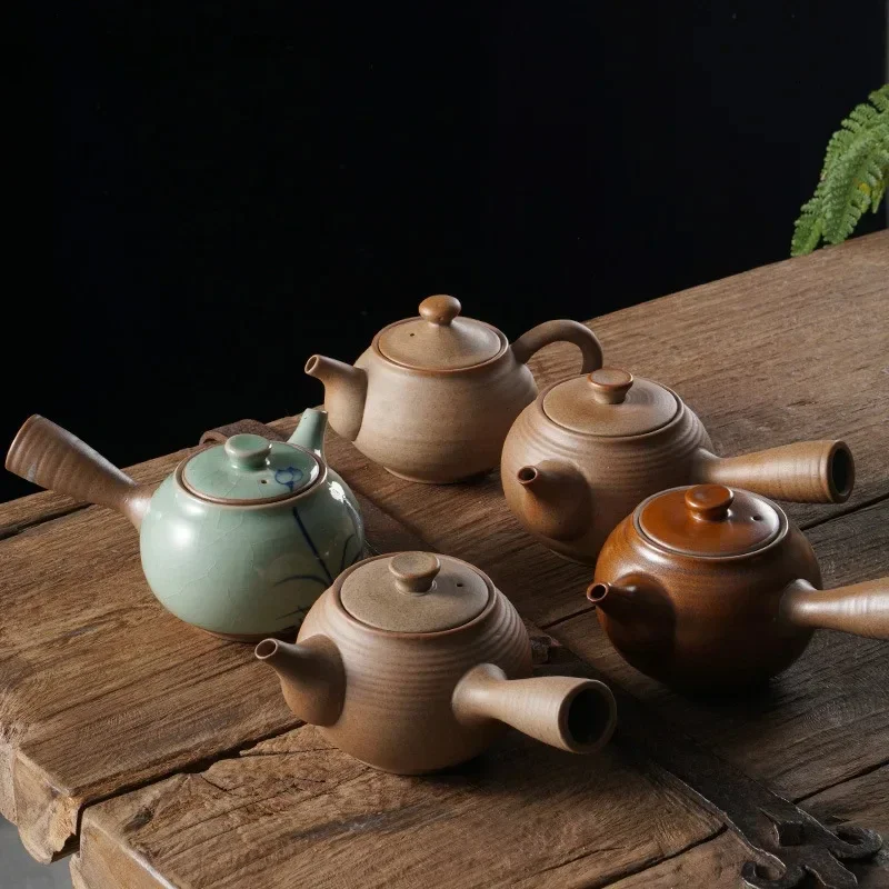 

Чайник керамический в японском стиле ретро с боковой ручкой и фильтром