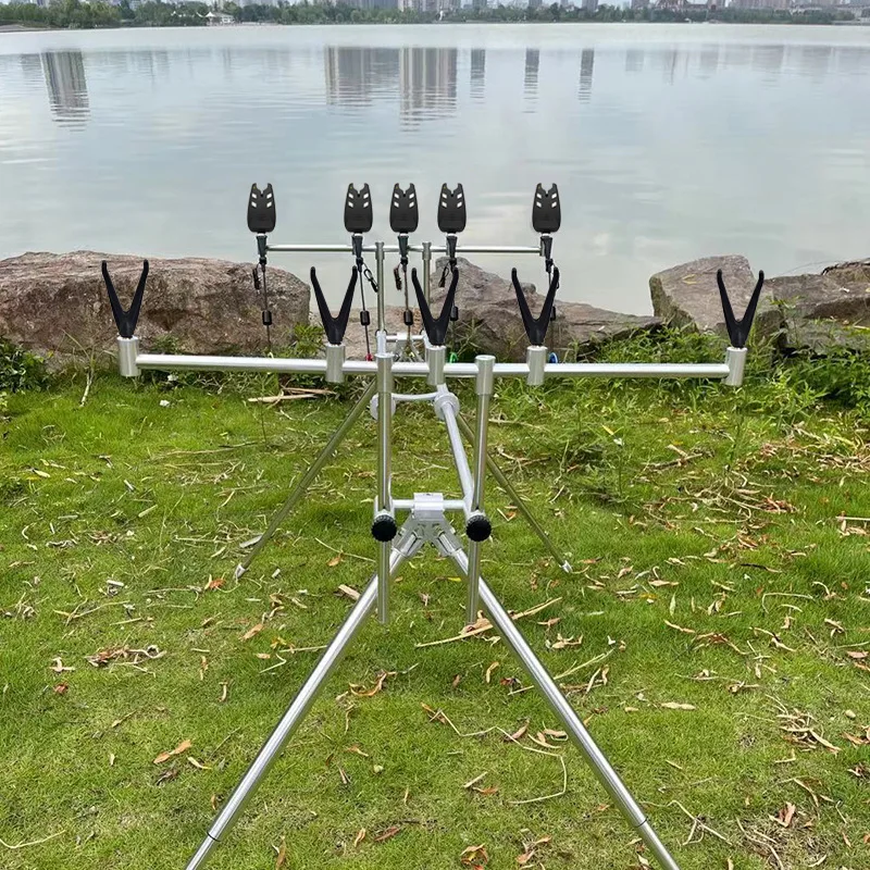 Aluminum alloy sea rod European bracket 5 heads fast folding, wild fishing land insert fishing supplies