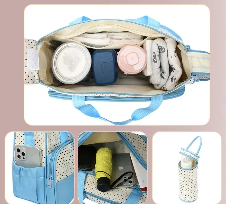 5pcs/set Baby Diaper Bag Mummy Maternity Newborn Accessories Bag Large Capacity Baby Bag for Mom Travel Stroller Organizer
