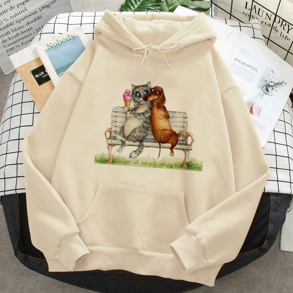 Dachshund hoodies women long sleeve top 90s anime sweat y2k Pullover clothes female anime Hooded Shirt