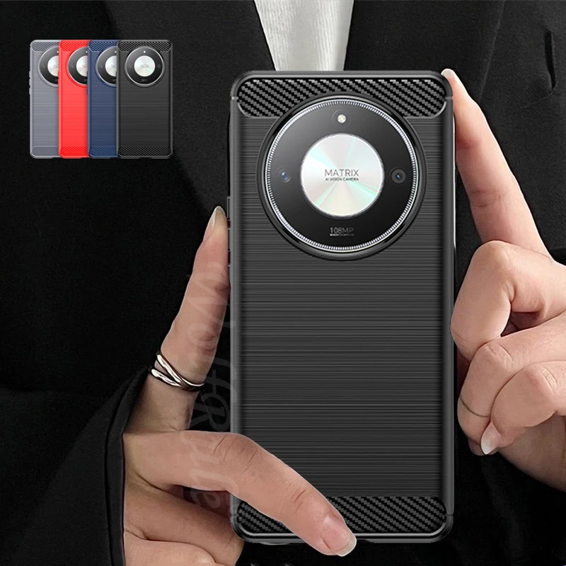 

For Huawei Honor X9B Case Cover For Honor X9B Capas New Phone Back Shockproof Bumper Soft TPU Carbon Fiber Cover Honor X9B X9 B