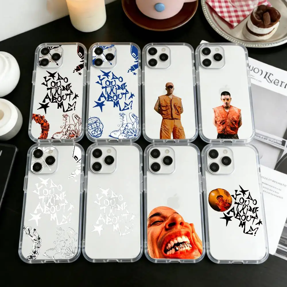 

B-Black white C-cow P-print Phone Case For iPhone 17 16 15 14 13 12 11 Mini Pro Max Plus Transparent Cover