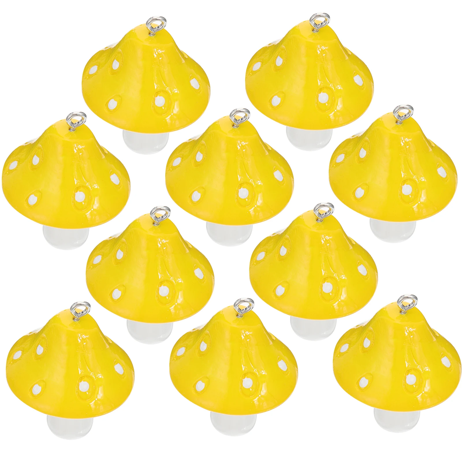 

10pcs Mushroom Earrings Charm Necklace Accessory Mushroom Charm DIY Jewelry Making Yellow Cute Pendant Gifts Crafts