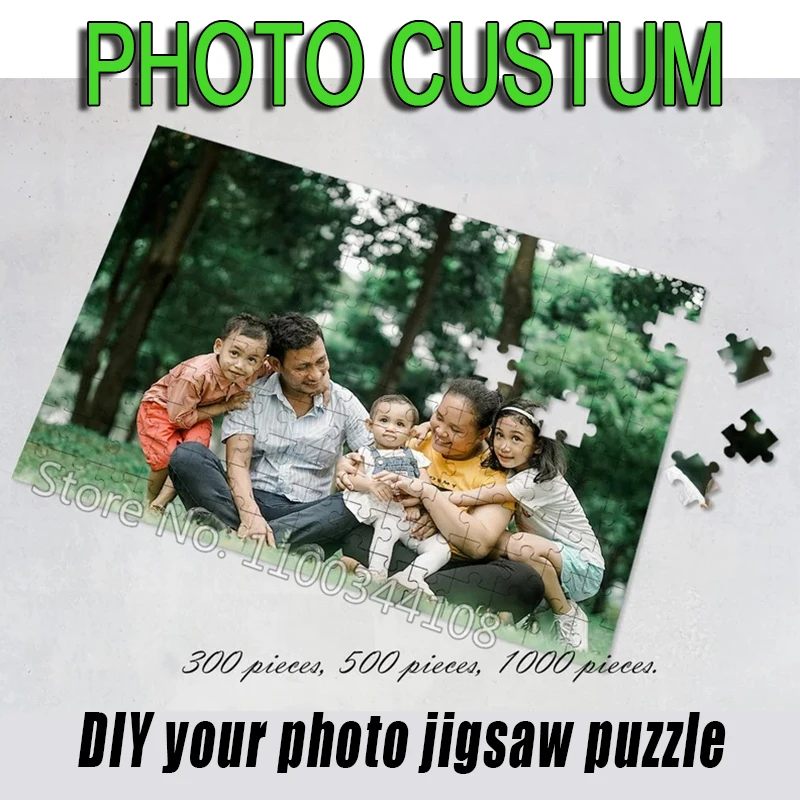 Aangepaste puzzel 35/300/500/1000 stukjes gepersonaliseerde legpuzzels voor volwassenen huwelijkscadeau verjaardag familie diy montage speelgoed