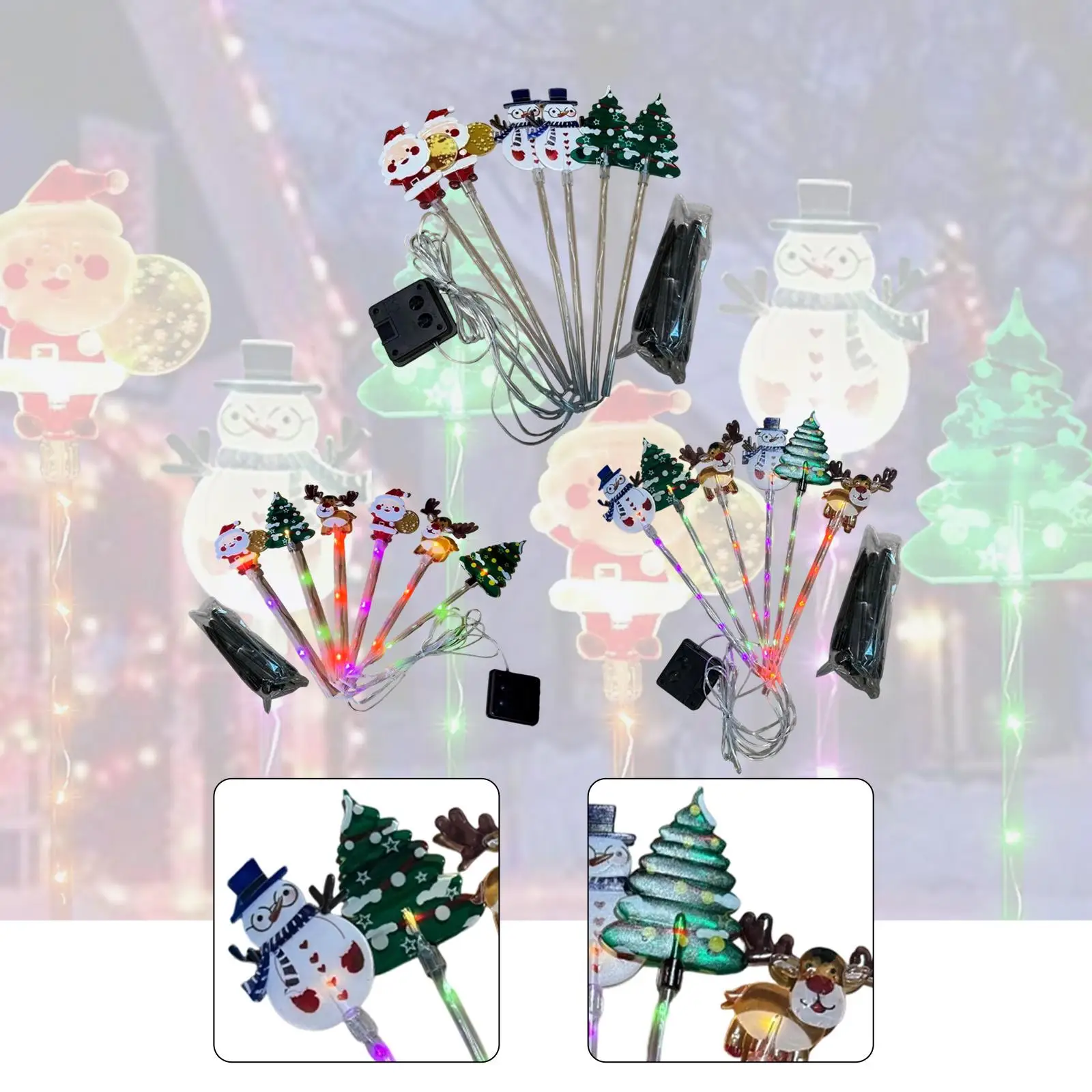 

6x солнечные рождественские дорожки, светодиодное рождественское освещение, водонепроницаемые пейзажные фонари на солнечной энергии для патио, уличной свадебной дорожки