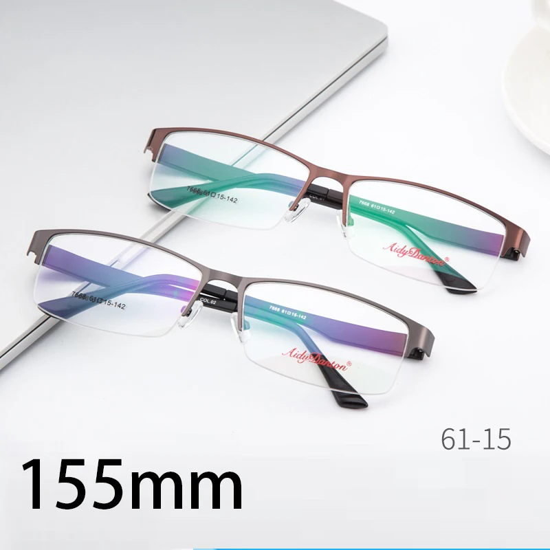 

Vazrobe 155mm Oversized Reading Glasses Frame Men Eyeglasses Male Semi Rimless Wide Face Spectacles Anti Blue Light +150 200 250