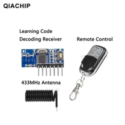 QIACHIP RX480E 433 Mhz RF Relay Receiver Module Wireless 4CH Output With Learning Button and RF Remote Controls Transmitter DIY