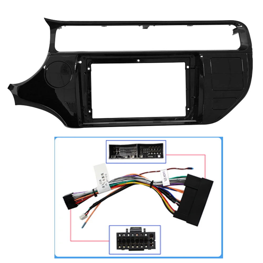 Panel de marco de DVD para coche, 9 pulgadas, 2Din, reproductor de Radio, adaptador de ajuste de Audio, Kits de embellecedor de tablero, Panel Facia de 9 pulgadas para Kia Rio 2015 2016 2017