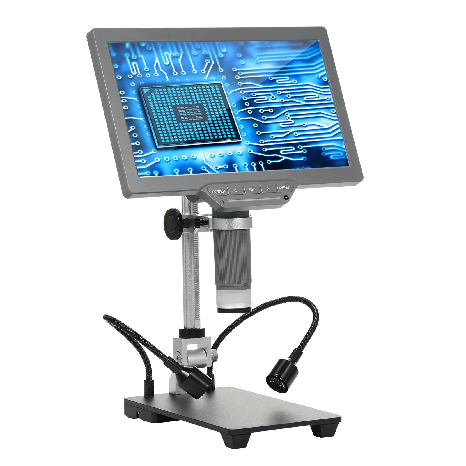 10.1Inch Digital Microscope 16MP 1080P IPS LCD Display 15X~208X Zoom Rate Built-in 6 LEDs Type-C Microscope Camera For Soldering