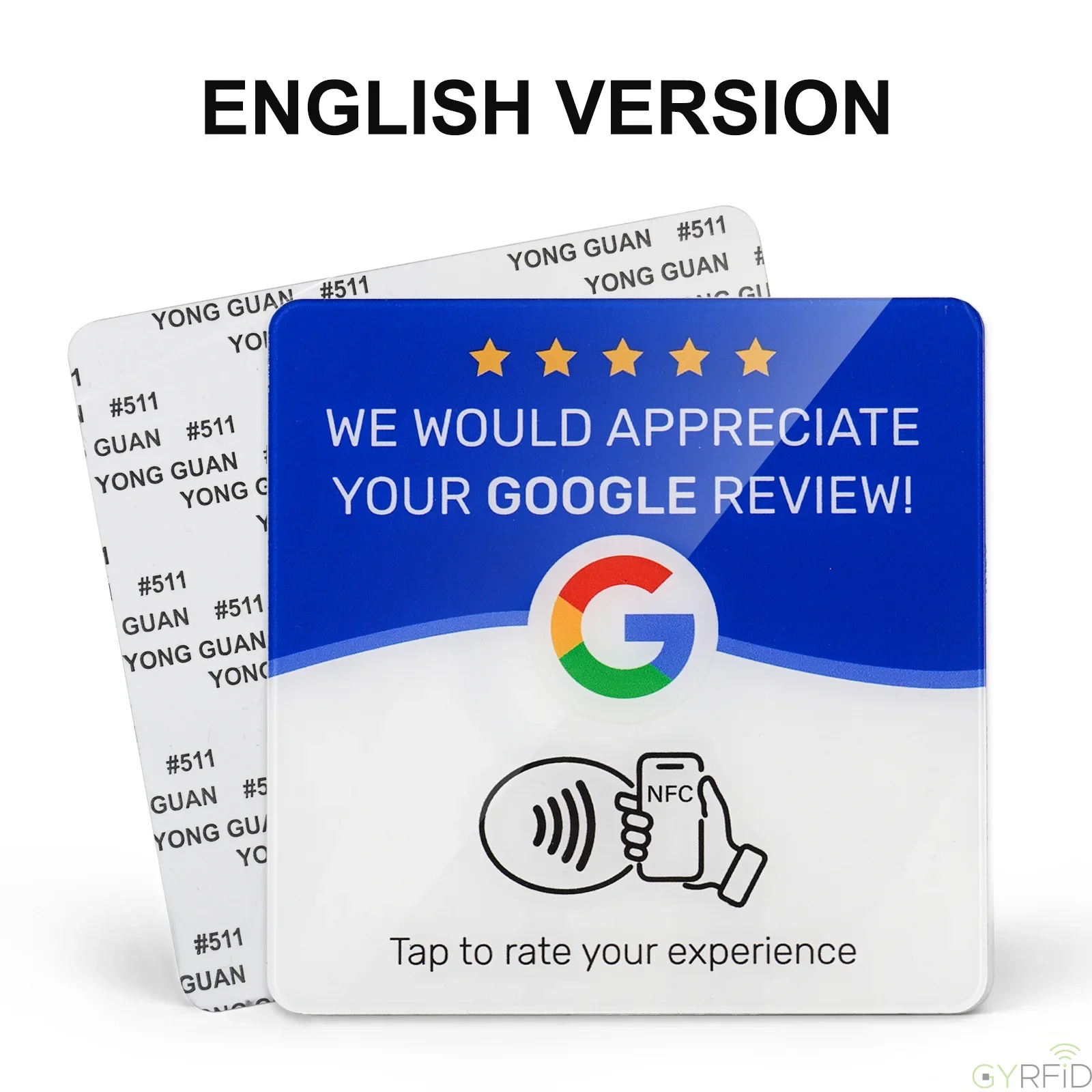 30PcProgrammable textured waterproof and wear-resistant self-adhesive NFC sticker NFC215 13.56MHz, diameter≈10 cm. Google review