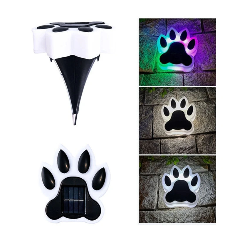 

D8KF 4Pcs Solar Animal Claws Shaped Landscape Lights Lawn Patio Pathway Decorative Light Pet Dog Lovers Gifts for Men Women