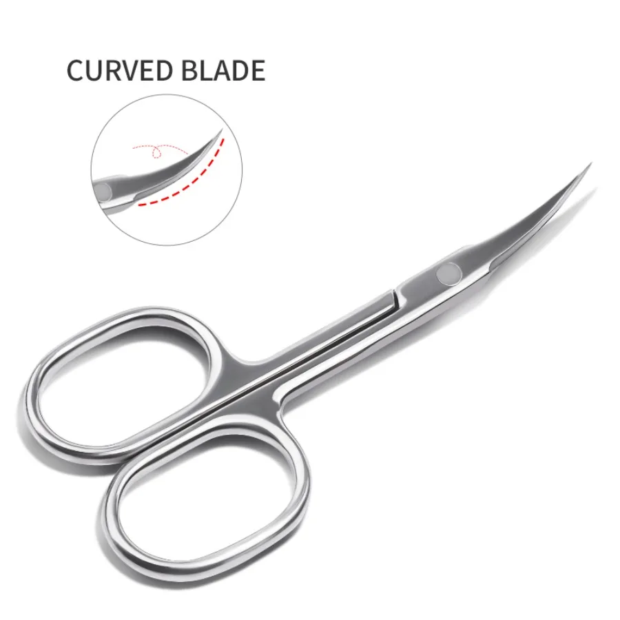 Nail Scissors,  Stainless Steel Curved Cuticle Scissors, Sharp Dead Skin Scissors Manicure Scissors for Trimming Eyebrows, Nose