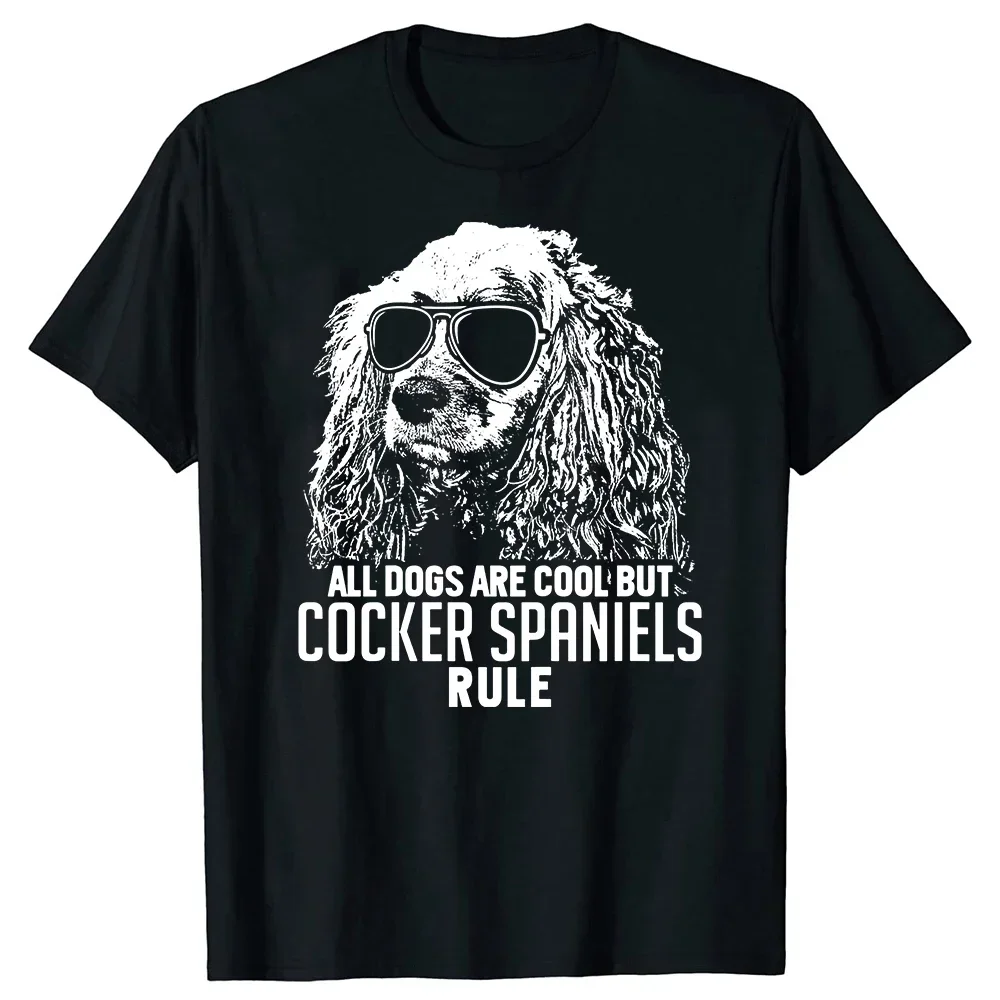 Colorful Splash Art Cocker Spaniel Dog T Shirt Graphic T Shirts Men Clothing Tee Tops Round Neck Short-Sleeve Tshirt Camisetas