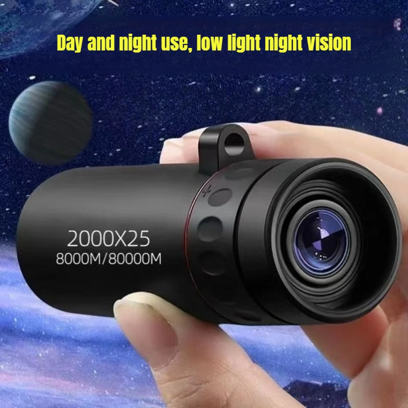 2000x25 HD Monocular Telescope: Mini Portable, for Outdoor Camping, Hunting & Birdwatching
