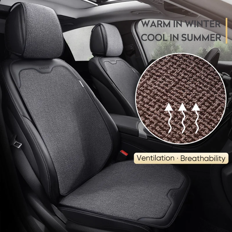 Universal Car Seat Covers Breathable Cotton Linen Auto Chair Cushion Four Seasons Anti Slip Wear Resistant Mat Car Accessories