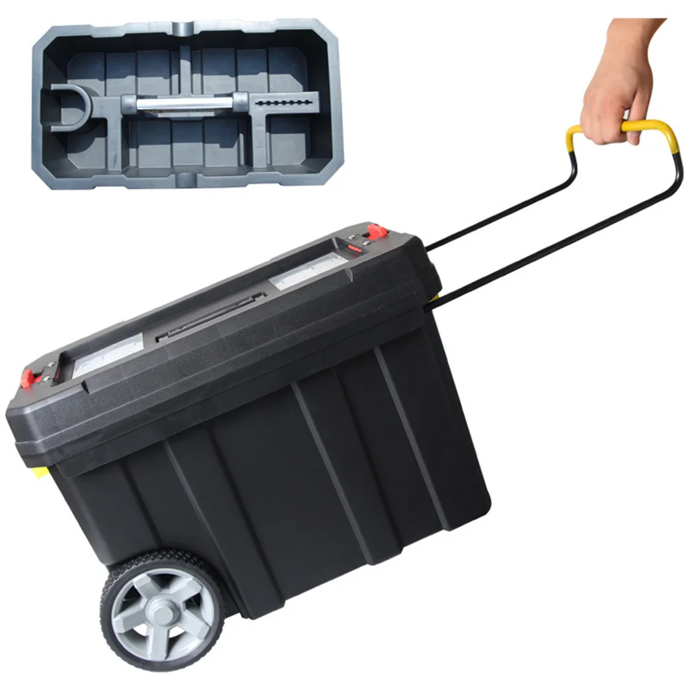 

24in Rolling Tool Box Portable Black Resin Toolbox